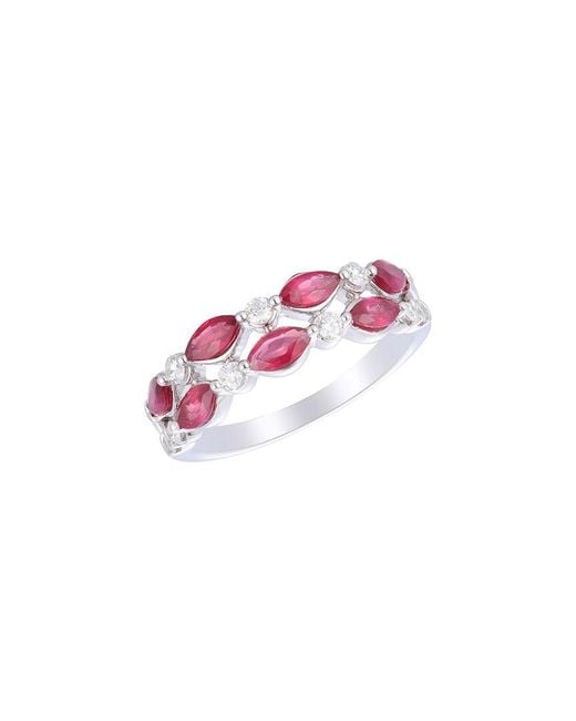 Gregg Ruth Pink 14K 1.41 Ct. Tw. Diamond & Ruby Band