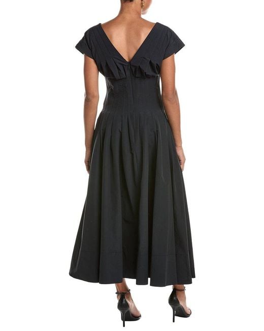 Jonathan Simkhai Black Nina Pleated Midi Dress