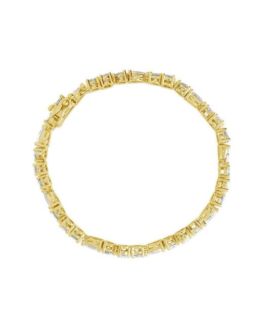 Sterling Forever Metallic 14k Plated Cz Billie Tennis Bracelet
