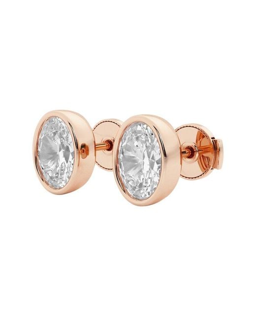 Lab Grown Diamonds Metallic 14K Rose 2.00 Ct. Tw. Lab-Grown Diamond Studs