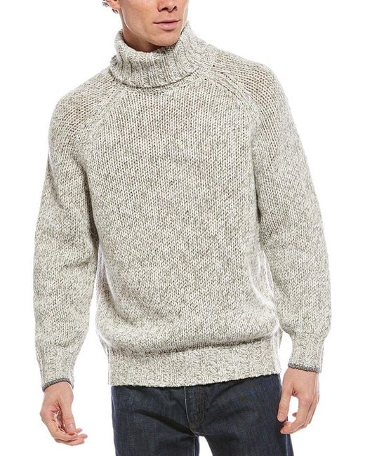 Brunello Cucinelli Gray Wool & Cashmere-Blend Sweater for men