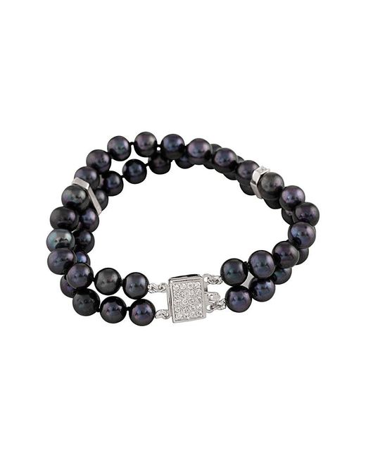 Splendid Blue Silver 7-7.5mm Freshwater Pearl Bracelet