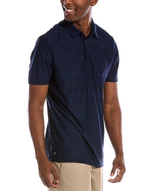 Textured Jacquard Polo Shirt in Blue for Men |