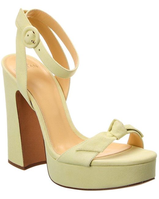 Alexandre Birman Metallic Clarita Curve 120 Suede Platform Sandal