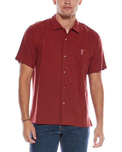 Tommy Bahama Red Grape Minds Drink Alike Silk Camp Shirt for men