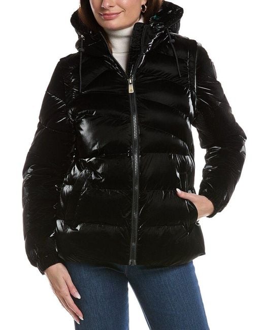 Scotch & Soda Black Schyler Quilted Hooded Padded Puffer Jacket