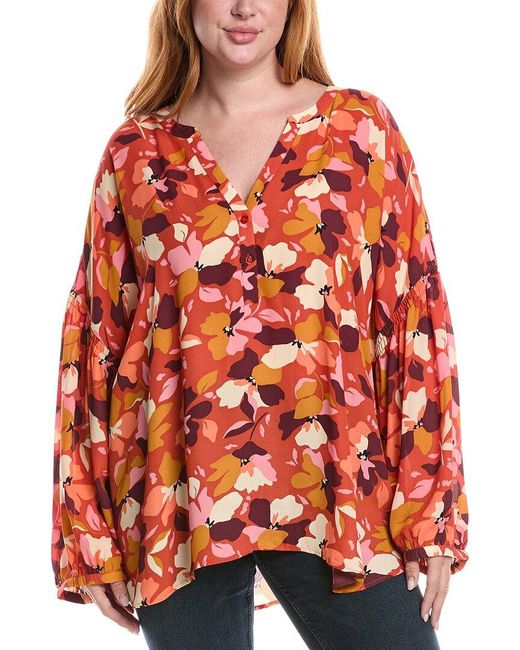 NYDJ Red Plus Paulina Blouse