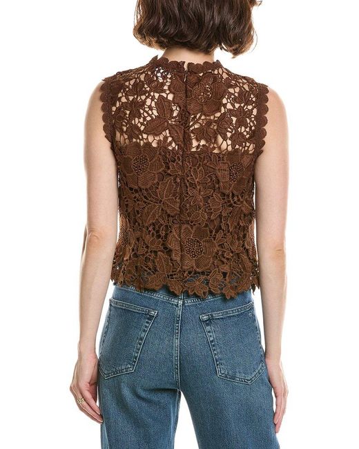 Nanette Lepore Brown Floral Top