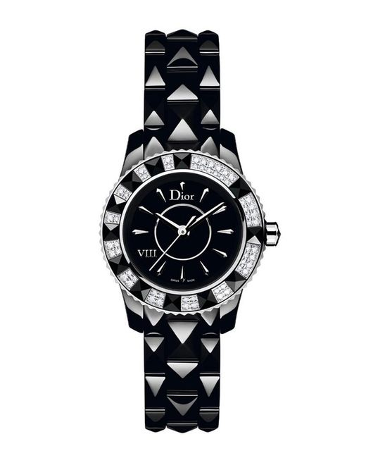Dior Black Women's Dior Viii Ceramic Diamond Watch