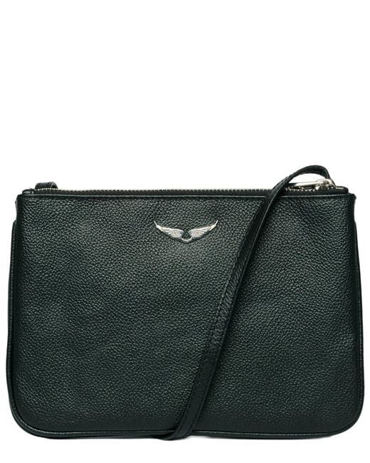 Zadig & Voltaire Black Duo Wings Grained Leather Crossbody
