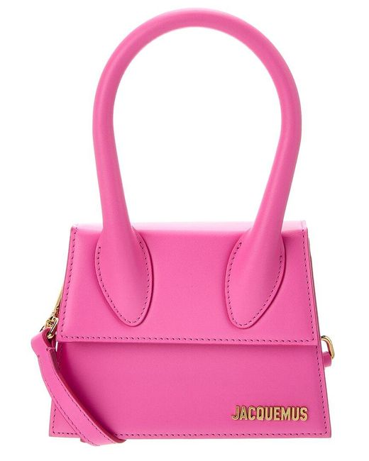 Jacquemus Pink Le Chiquito Moyen Leather Shoulder Bag