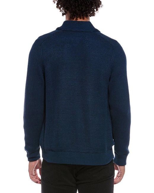 Slowear Blue Knit Bomber Jacket for men