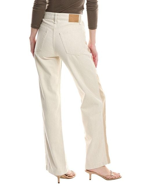 Rag & Bone Natural Logan Spliced Wide Leg Jean