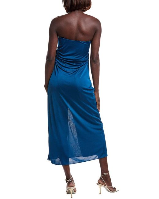 ML Monique Lhuillier Blue Corinne Midi Dress