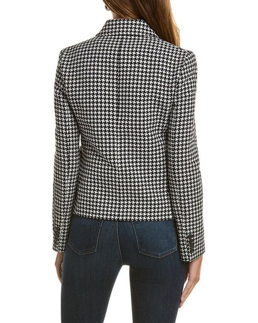 Michael Kors Gray Collection Dogtooth Wool Cropped Jacket