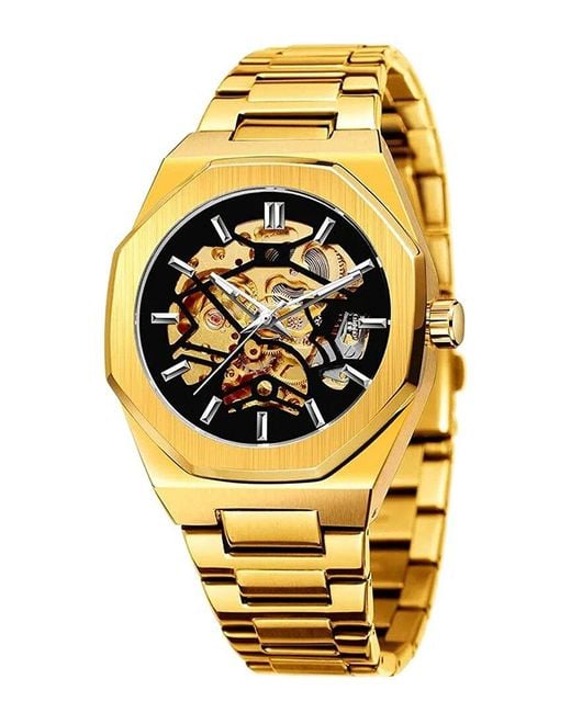 Stephen Oliver Metallic 18k Plated Watch for men