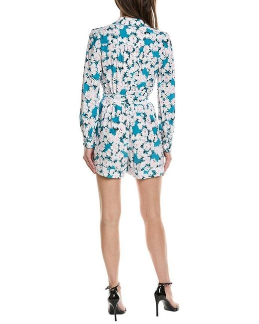 Diane von Furstenberg Blue Mira Romper