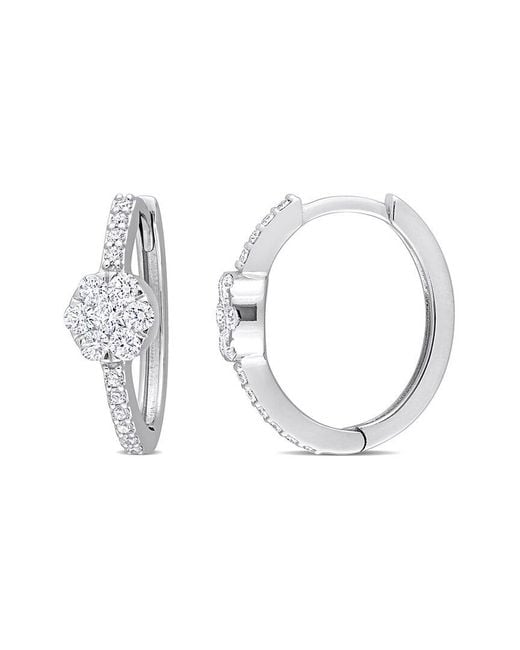 Rina Limor White 14k 0.67 Ct. Tw. Diamond Hoops