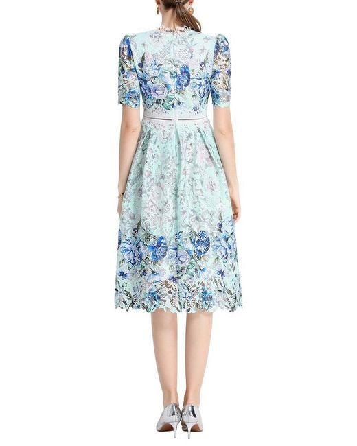 MIRA RICHI Blue Midi Dress