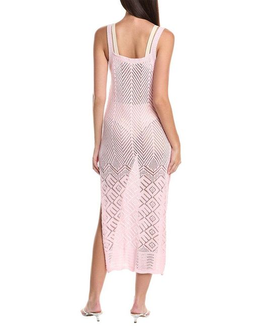 Surf Gypsy Pink Crochet Maxi Dress
