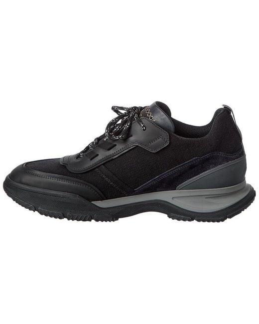 Brioni Black Crossing Suede-trim Low-top Sneaker for men