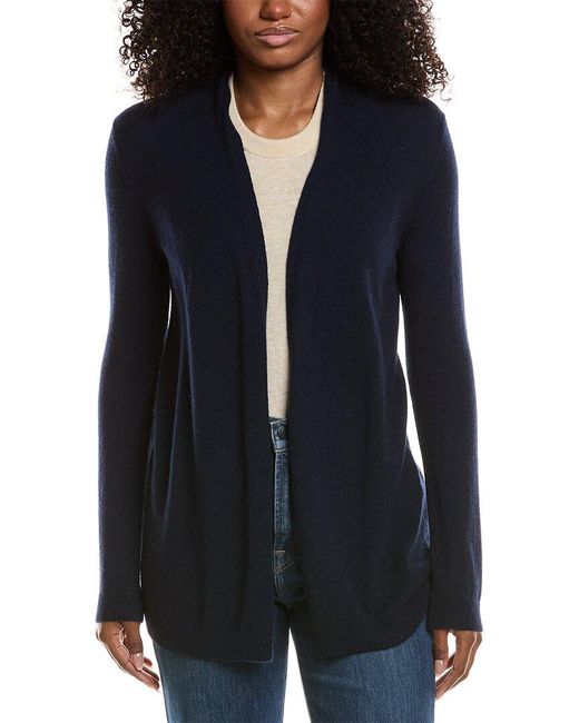 Sofiacashmere Blue Drape Wool & Cashmere-Blend Cardigan