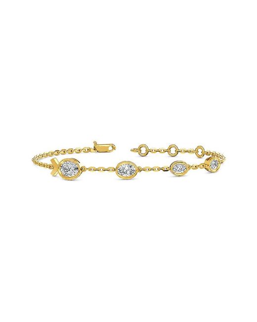 Lab Grown Diamonds Metallic 14K 1.36 Ct. Tw. Lab-Grown Diamond Tennis Bracelet