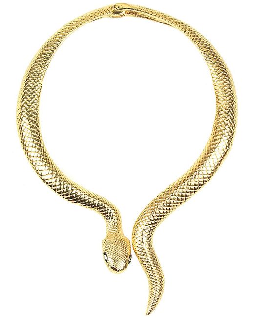 Eye Candy LA Metallic Golden Snake Statement Necklace
