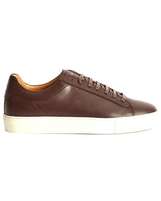 Reiss Brown Finley Leather Sneaker for men