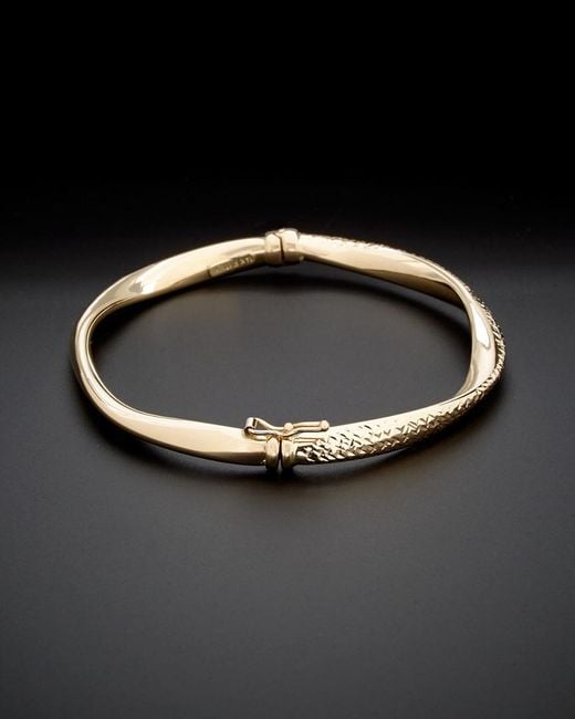 Italian Gold Black 14k Bangle