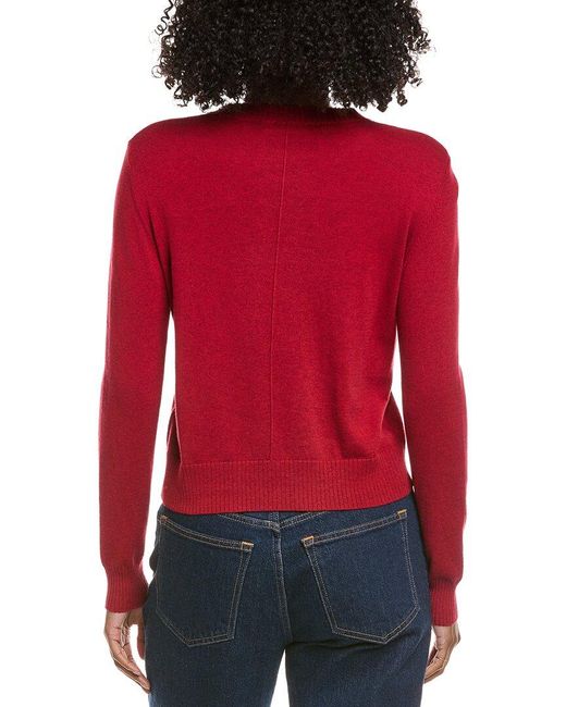 Hannah Rose Red Shrunken Crewneck Cashmere-Blend Sweater