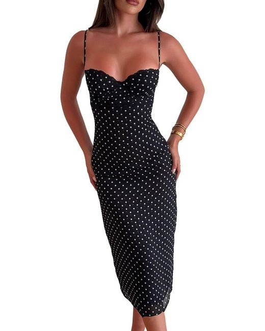 LEON GORI Black Midi Dress