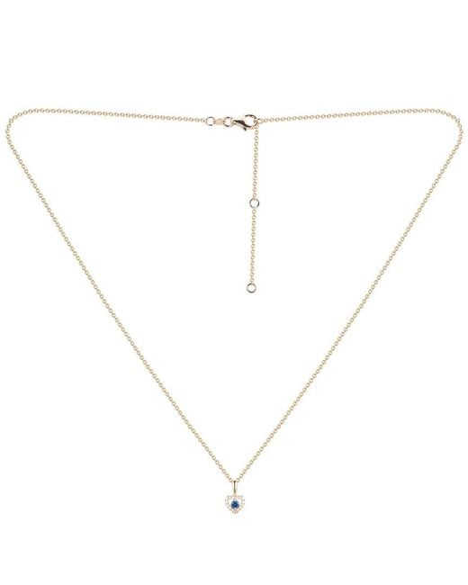 Gregg Ruth White 14K 0.14 Ct. Tw. Diamond & Sapphire Heart Shape Pendant