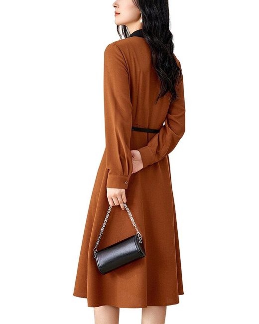 OUNIXUE Brown Dress