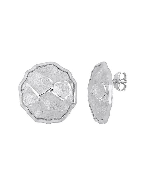 Italian Silver Multicolor Hammered Disc Earrings