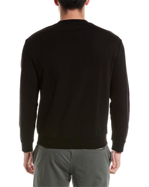 Armani Exchange Black Embroidered Graphic Crewneck Sweatshirt for men