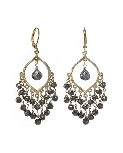 Rachel Reinhardt Jewelry Metallic 14k Over Silver Pyrite Fringe Chandelier Earrings