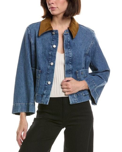 FRAME Blue Frame The Mini Denim Swing Jacket