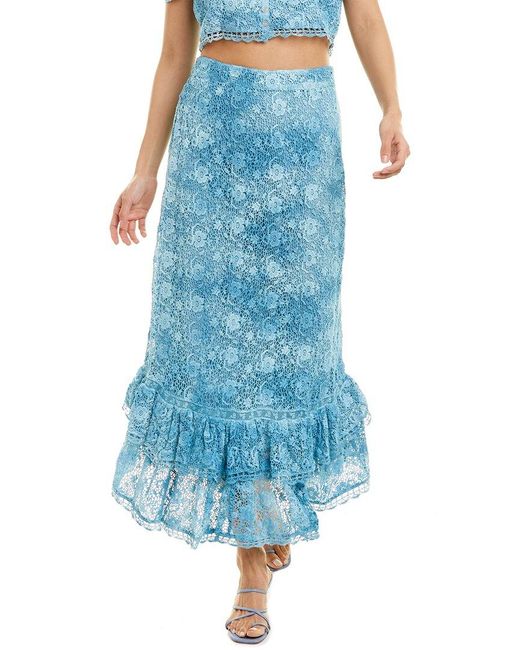 LoveShackFancy Blue Jana Skirt