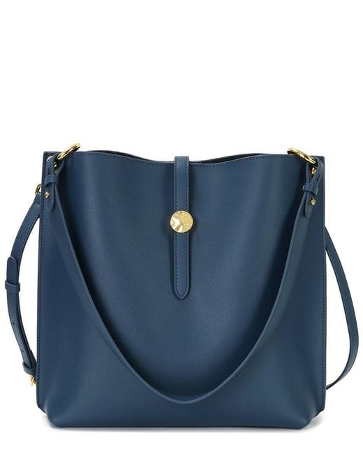 Tiffany & Fred Paris Blue Smooth Leather Shoulder Bag