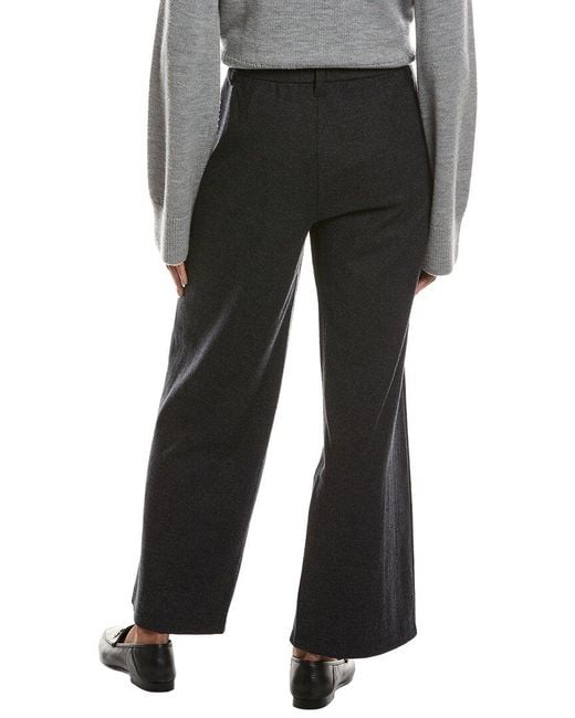 Eileen Fisher Black Wide Wool Trouser