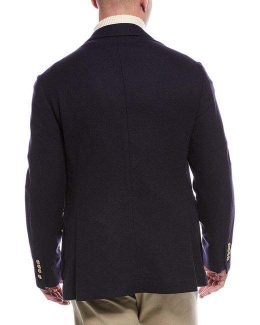 Brunello Cucinelli Blue Wool, Cashmere, & Silk-blend Blazer for men