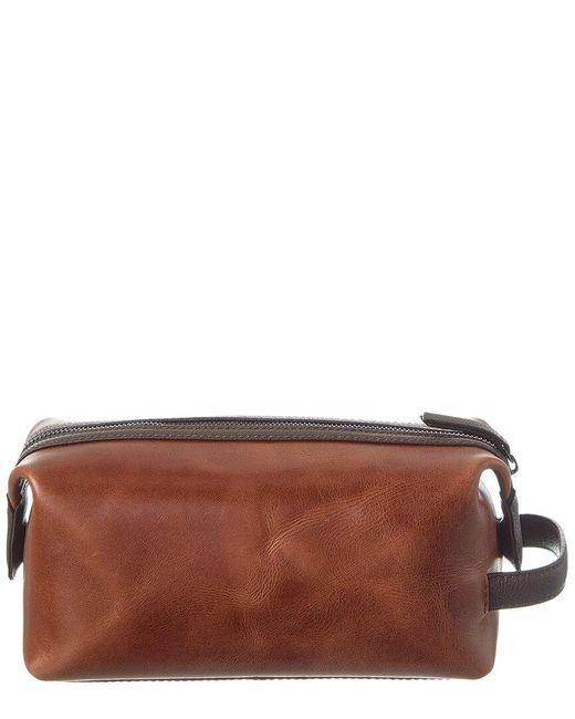 Ted Baker Brown Raylon Waxy Leather Washbag for men