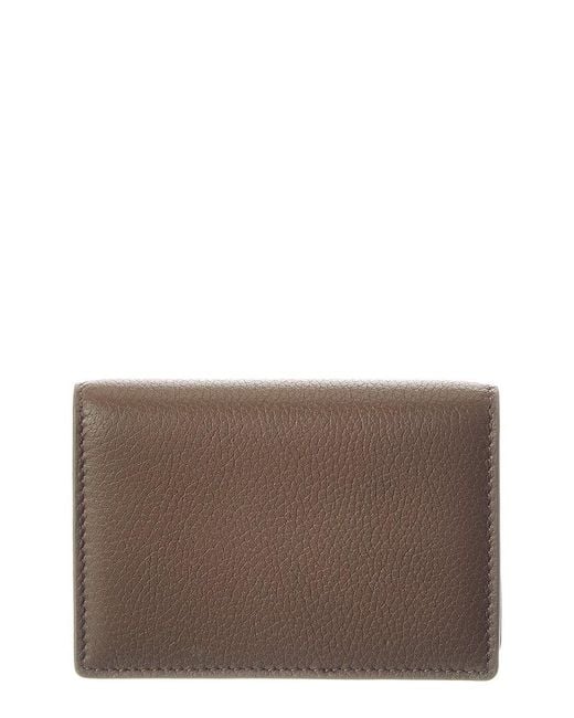 Brunello Cucinelli Brown Leather Card Case