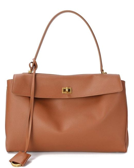Tiffany & Fred Paris Brown Large Smooth Leather Tote