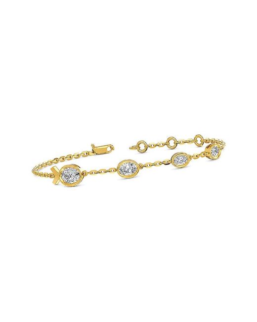 Lab Grown Diamonds Metallic 14K 1.36 Ct. Tw. Lab-Grown Diamond Tennis Bracelet