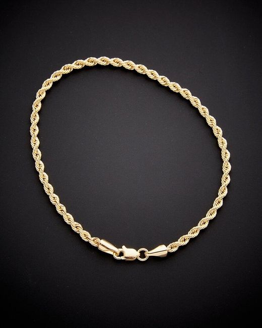 Italian Gold Black 14k Hollow Rope Bracelet