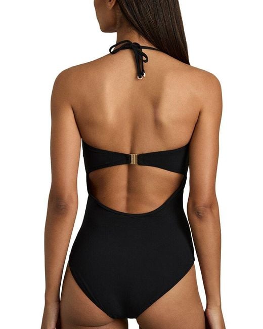 Reiss Black Luna Underwire Bandeau Cutout Swimsuit