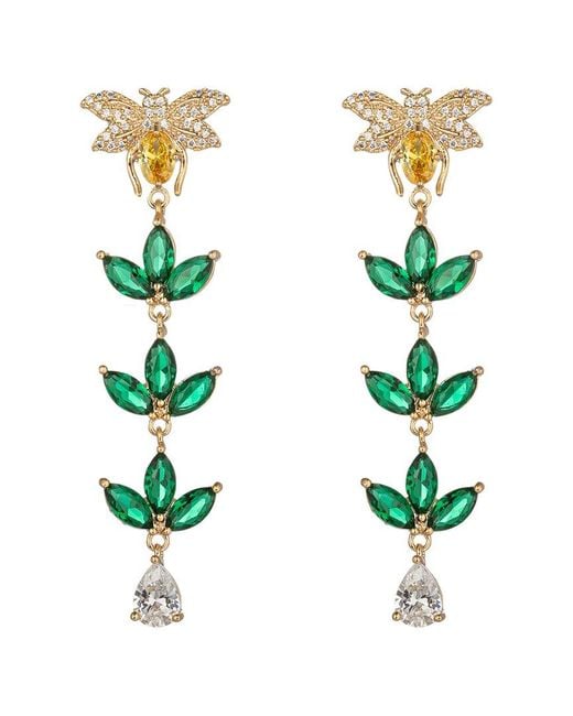 Eye Candy LA Green The Luxe Collection Cz Harper Bee Drop Earrings