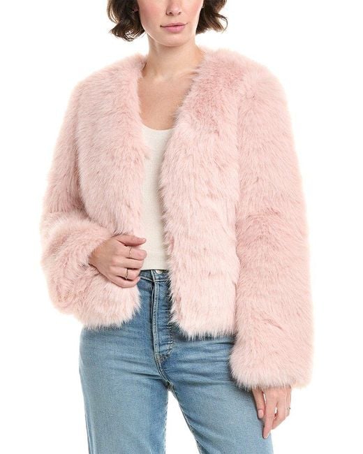 Pascale La Mode Blue Faux Fur Short Jacket